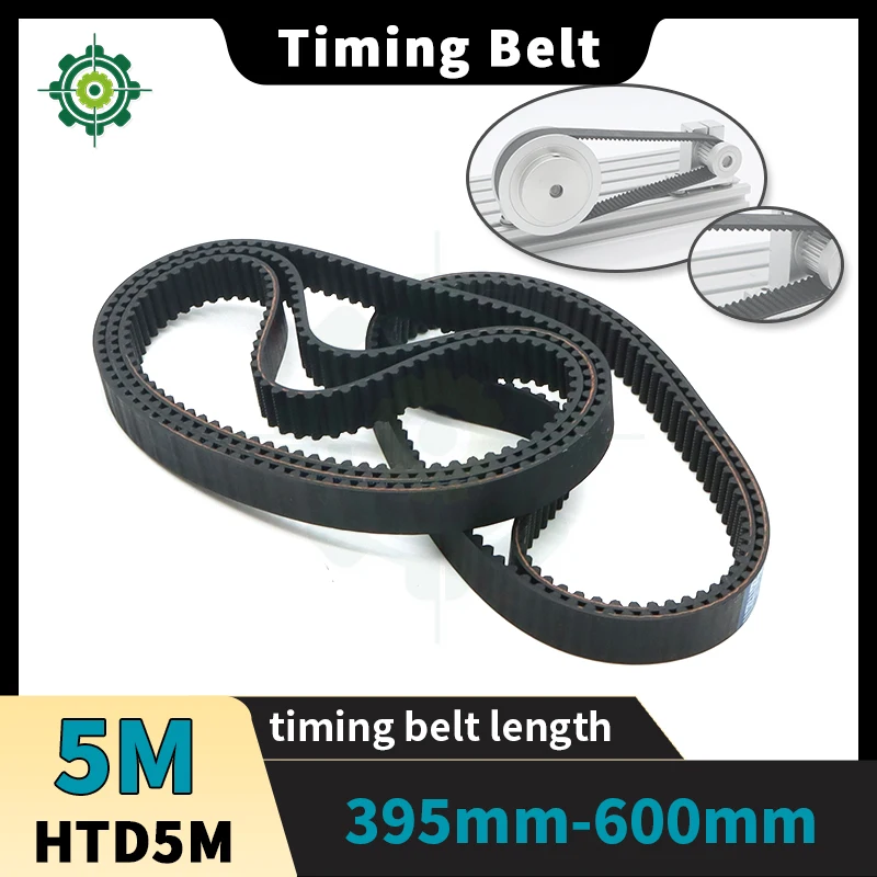 

HTD5M Timing Belt Length 395mm-600mm Pulley Belt 10mm 15mm 20mm 25mm 5M Rubber Belt 5M Closed Loop Belt HTD 5M Synchronous Belt