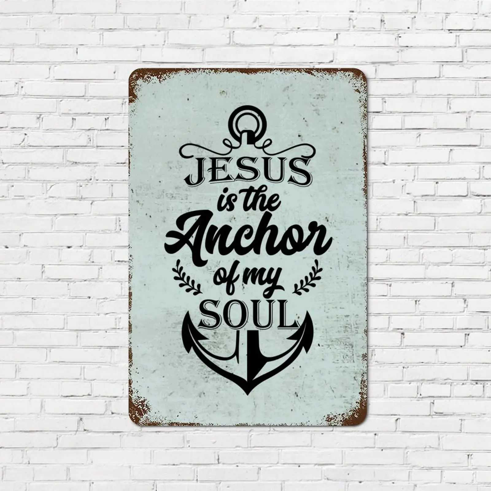 8x12in Rust Retro Metal Sign Motivational Quote Jesus is The of My Joul Aluminum Tin Sign Wall Art Hanging Bible Verse Vi