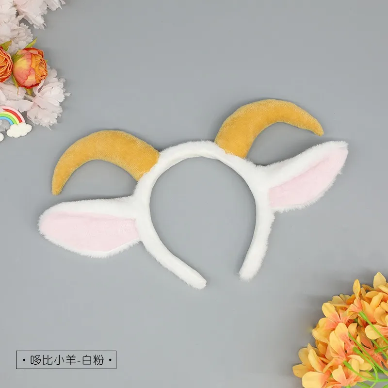 لوليتا أغطية الرأس الأغنام الأذن عقال فتاة الحلو أفخم العصابات الشعر الأغنام القرن الانحناء ديكور الأغنام تأثيري الأغنام الأذن الشعر هوب