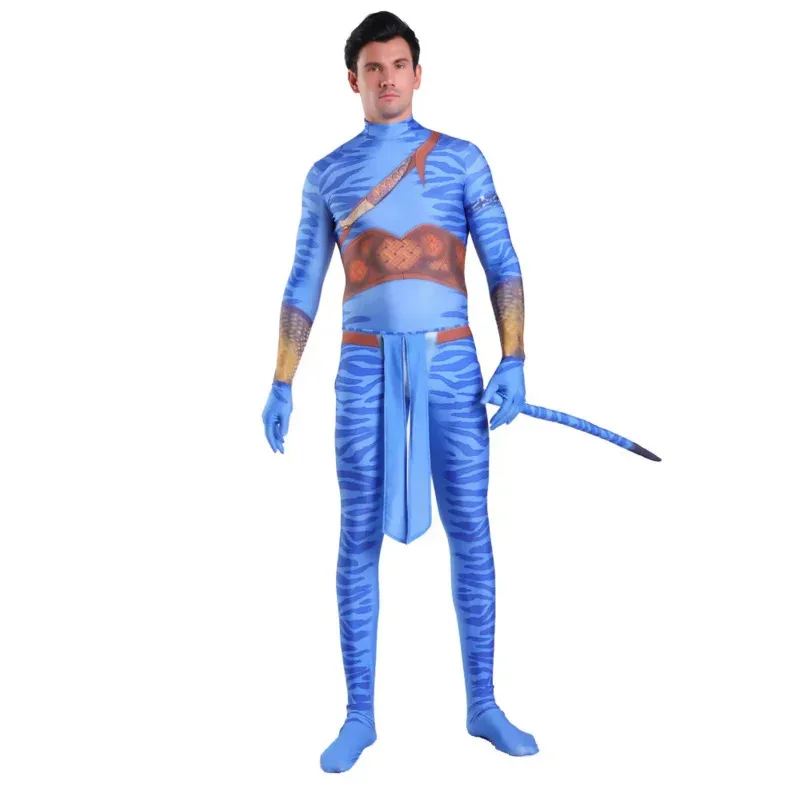 Film Aar 2 Il Via dell'Acqua Neytiri Jake Sully Costume Cosplay Per Adulti Bambini Tuta Coda Vestito Tuta Costume di Halloween