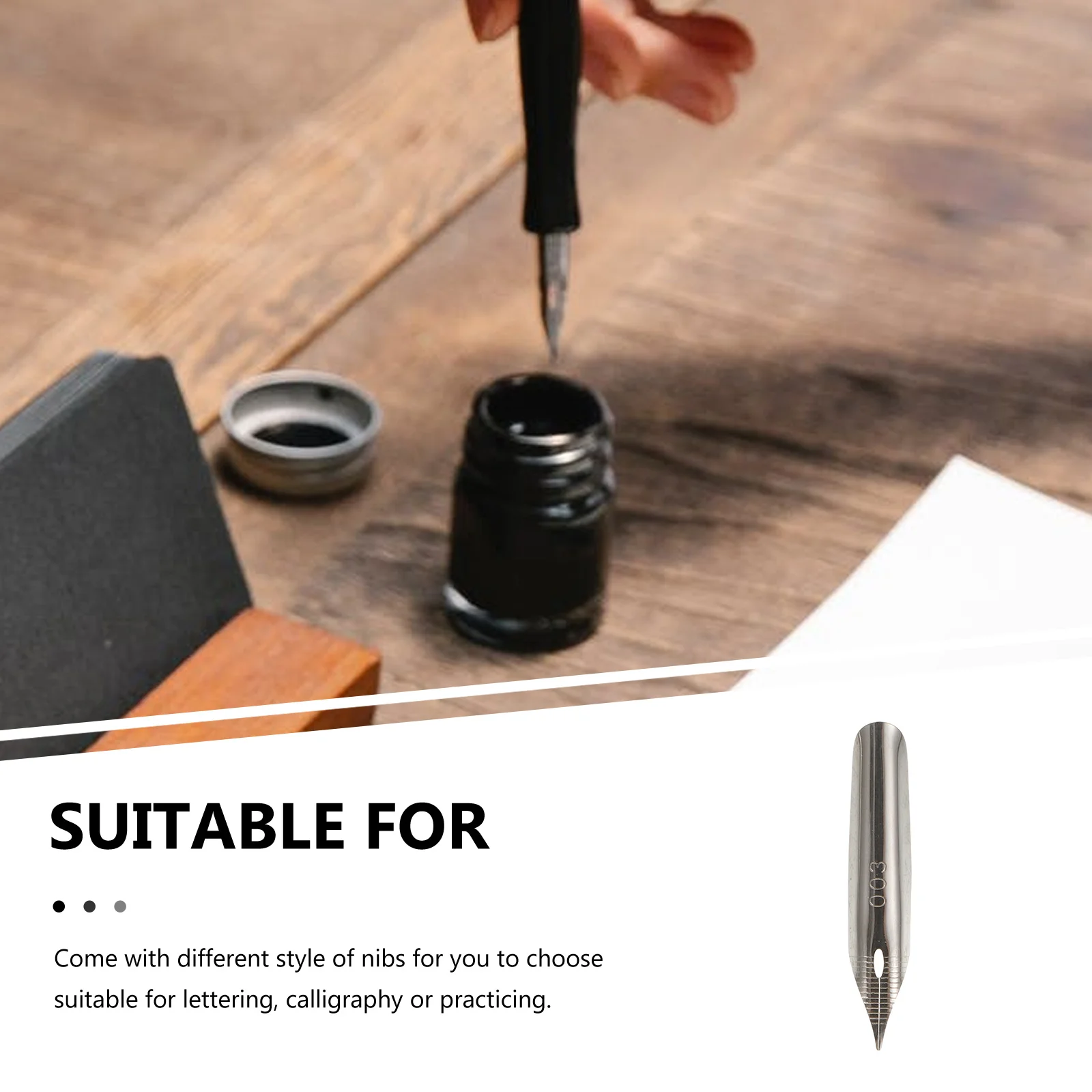 Pemegang kaligrafi Dip, Aksesori pena tinta Stainless Steel 20 buah