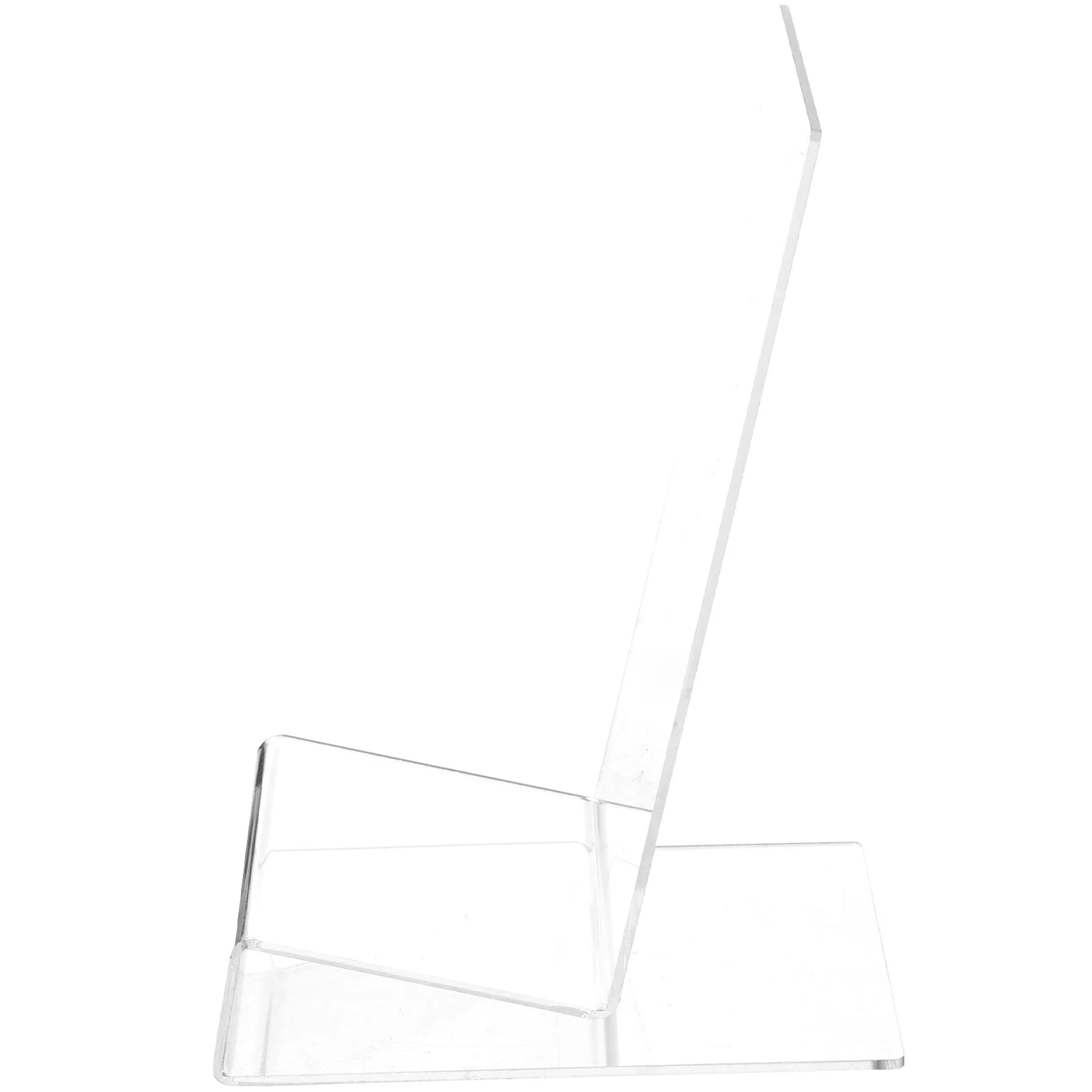 

1pc L Shape Acrylic Book Stand For Display Books Cookbooks Sheet Music Cds Artwork Tablets Mobile Phones Clear Desktop Holder
