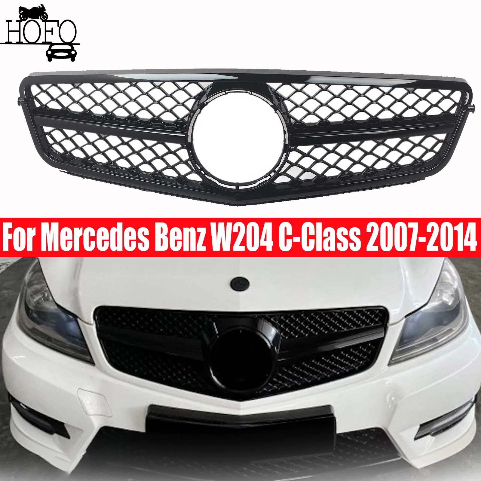

Front Grille Bumper Grill Grid Accessory Tuning Body Kit For Mercedes Benz W204 C-Class 2007-2014