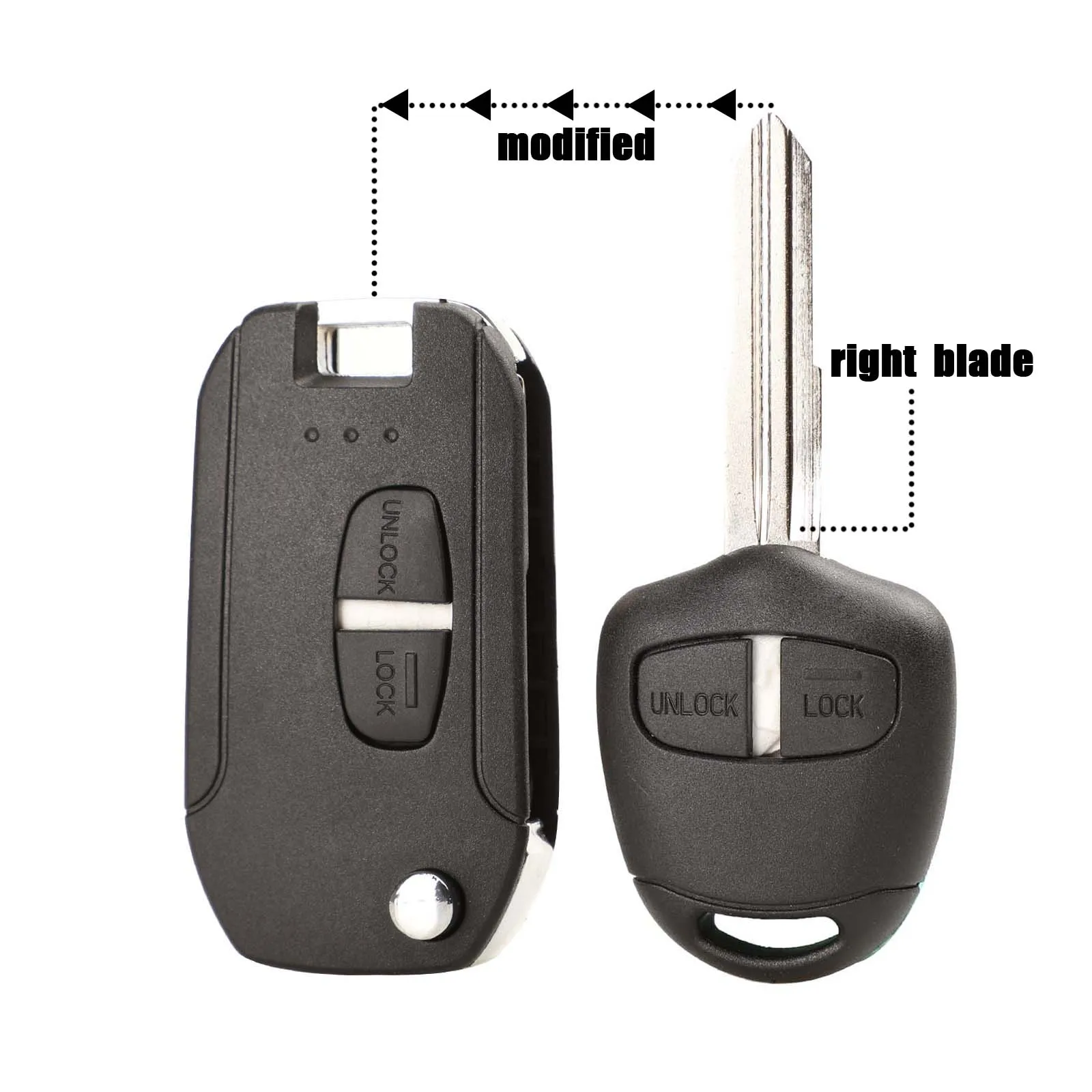 jingyuqin 2/3 Buttons Modified Key Case Shell Cover For Mitsubishi Lancer Evo Colt Outlander Mirage Keyless (Right Blade)