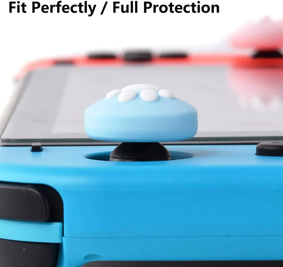 JoyCon لطيف القط مخلب الإبهام القبضات التناظرية عصا غطاء عصا التحكم ل نينتندو سويتش لينة سيليكون لايت OLED الملحقات