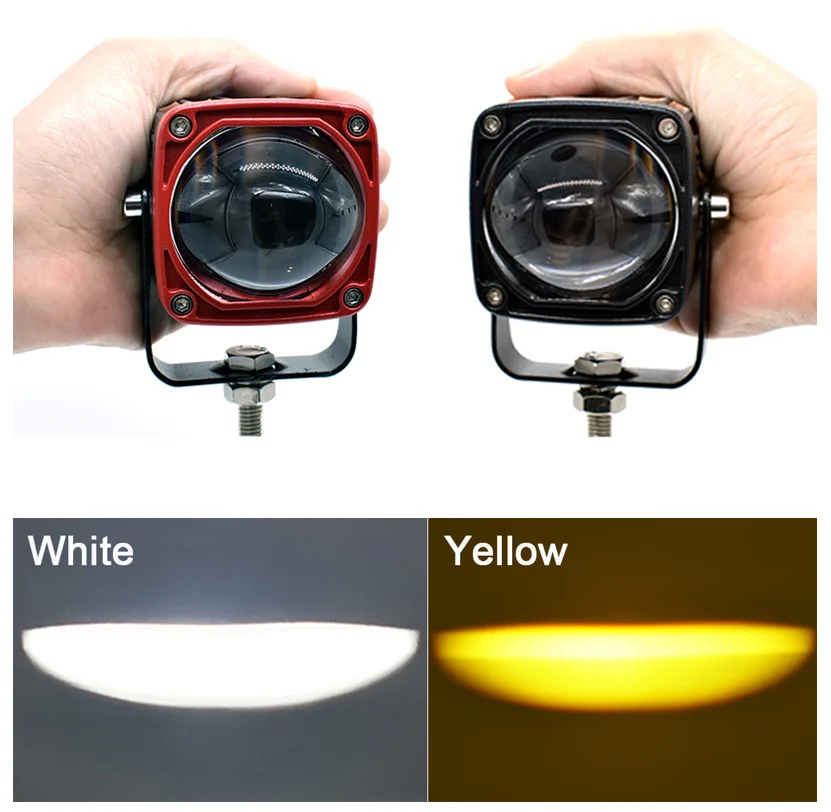 

2 inch 30W 8D Lens LED Work Light 12V driving fog Lamp 6000K White/3500K Yellow for Off-road Cars Trucks SUV ATV Motorcycle Boat