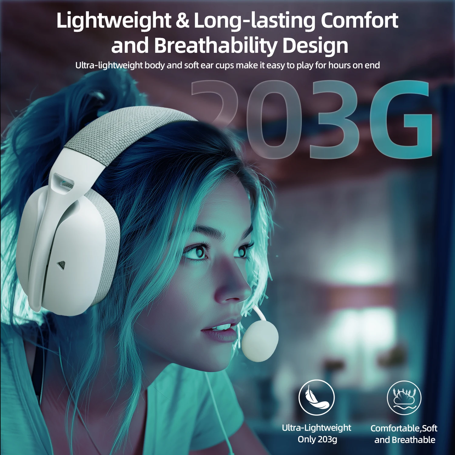 

ATTACK SHARK L80PRO Low Latency Wireless Gaming Headset Tri-Mode Bluetooth Ultra-Light 40mm Drivers Headphone for PC PS5 Switch
