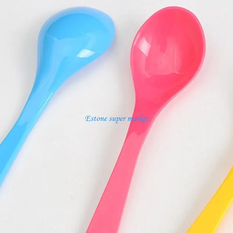 090b 12 PCs Plastik Babylöffel Säuglinge Training lernen Lebensmittel Fütterung Schaufel Utensil Geschirr für Kinder