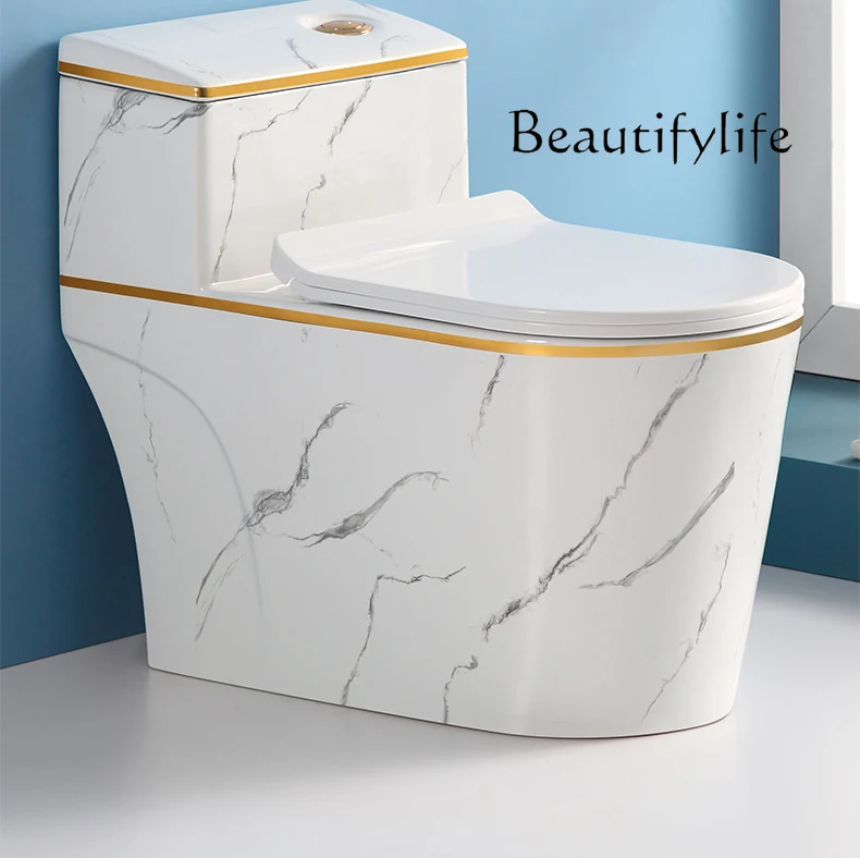 Light luxury color toilet household siphon large-diameter creative deodorant pumping water-saving ceramics