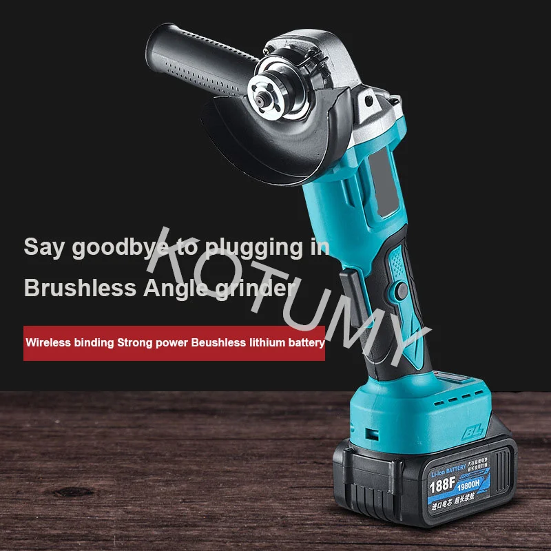 Angle Grinder With Rechargeable Lithium Battery Cordless Polishing Machine Tile Wood Stone Cutting Grinder Power Tools 380W