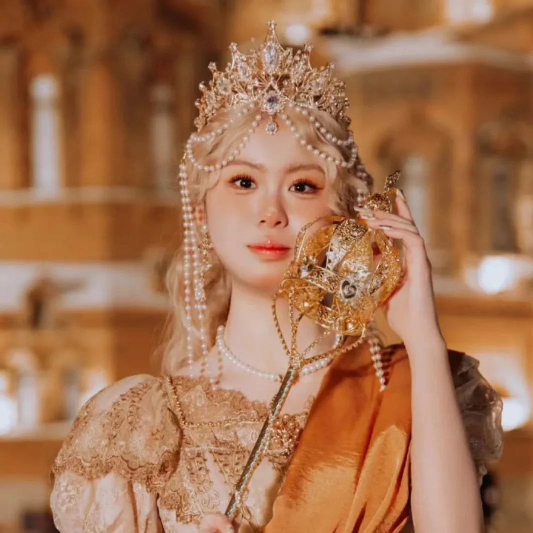 Exotic Crown Hair Accessory Tassel Dunhuang Vintage Golden Headdress Trip Shoot Eyebrow Chain Tuinga Ornament