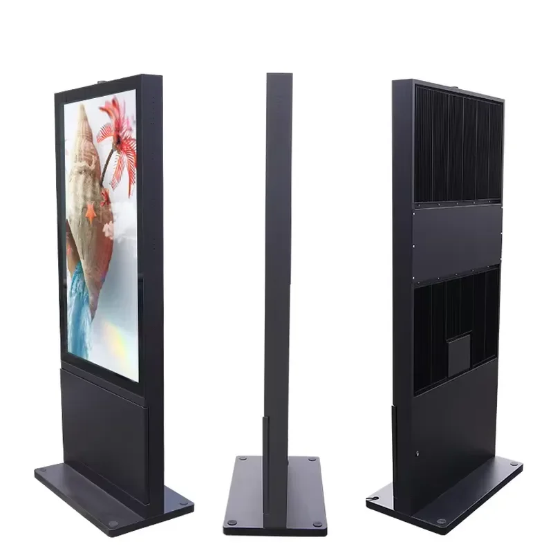 55 Inch Outdoor LED Display Panels Touch Screen Signage Digital Billboard Large Floor Standing IP65 Totem Elevator
