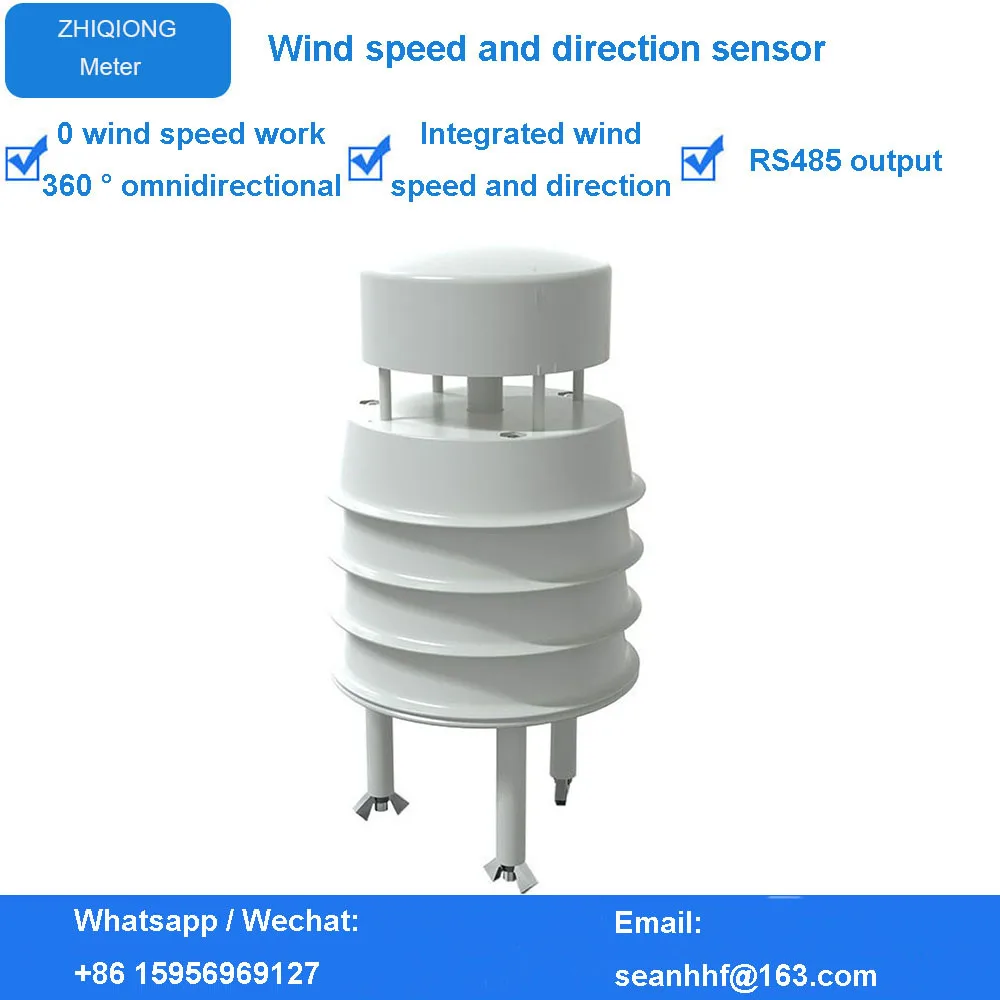 Imagem -03 - Mini Sensor de Estação Meteorológica Ultrassônica Monitoramento Omni-direcional de 360 Graus Modbus Rs485 Direção da Velocidade do Vento