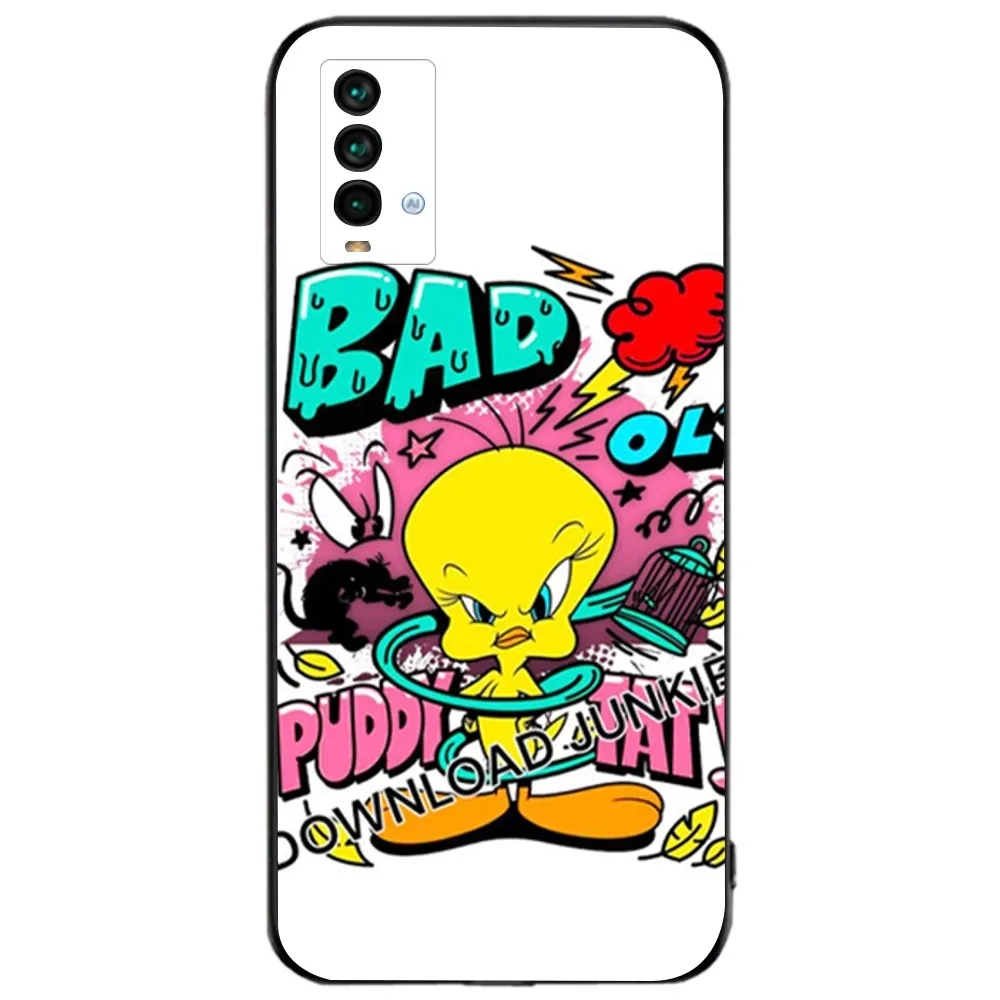 T-tweety B-Bird Caroon Cute Phone Case For Xiaomi 11 Redmi Note 11 5G 8T 9A 9 10T Note8Pro Note9 12SUltra Black Case