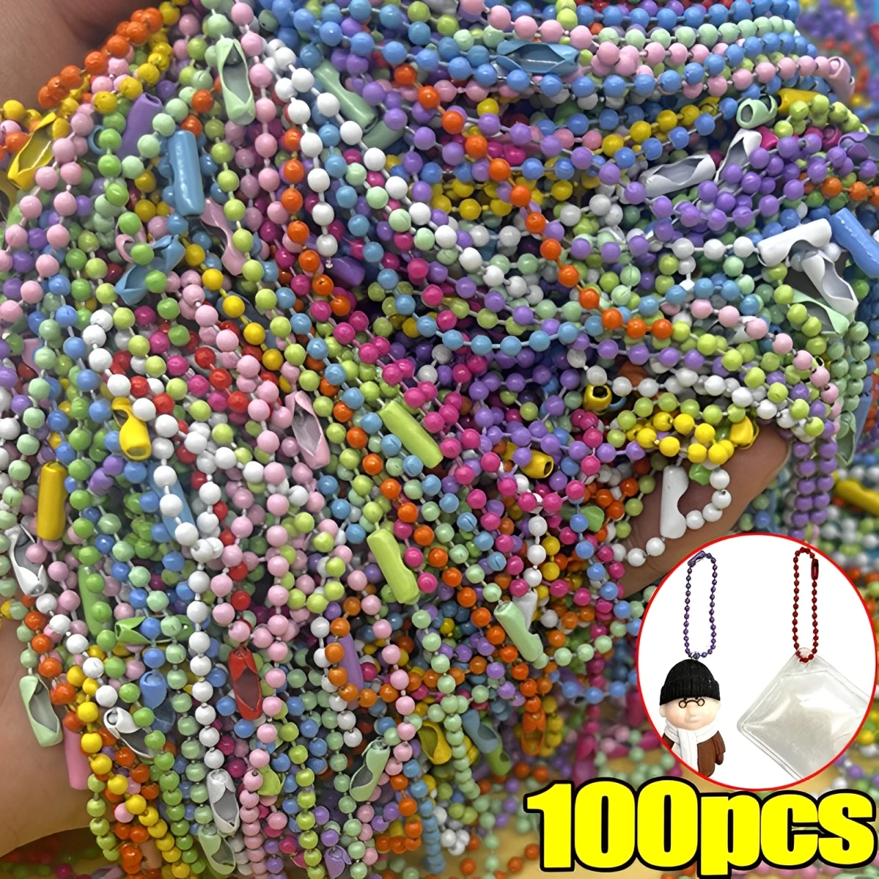 

10/20/50/100pcs Ball Bead Chains Fits Key Chain/Dolls/Label Hand Tag Connector For DIY Bracelet Jewelry Making Accessorise
