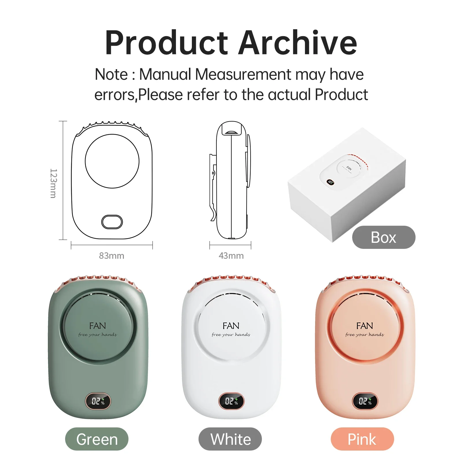 Portable Hanging Neck Fan Mini Fans with Adjustable Lanyard Bladeless USB Rechargeable Sports Cooling Fan for  Travel Hand fan