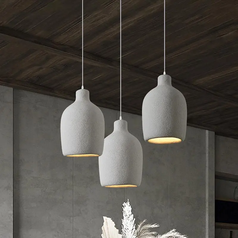 

Nordic Retro Wabi Sabi Led Pendant Lights Loft Minimalism Hanging Lamp Living Room Restaurant Bar Chandeliers Light Fixtures E27