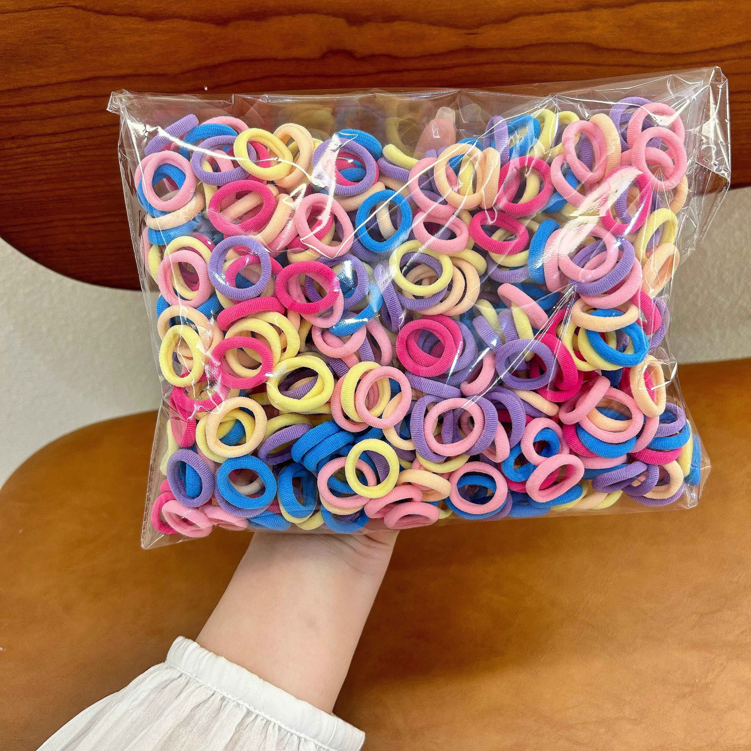 100/200/500pc Kinder Haar Zubehör Mit Hoher Elastizität Modische Nylon Haar Seil Einfache Grundlegende Stirnband – Detail 7