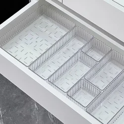 5/6/7/13PCS Desk Drawer Organizers Set Makeup Organizer Plastic Makeup Storage Clear Transparent Storage Box for Office Bathroom