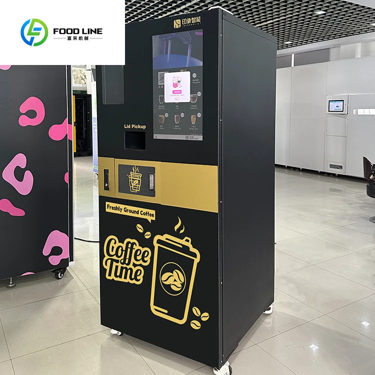 

Industrial Grade Coffee Bean Vending Machine Accepts Cold Water Credit Card Cash Coin QR Code Payment All Steel Construction