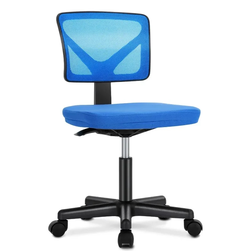 

Office Desk Chair, Armless Mesh Computer Chair Small Space Swivel Adjustable Low Back Task Chair for Teens/Adults,