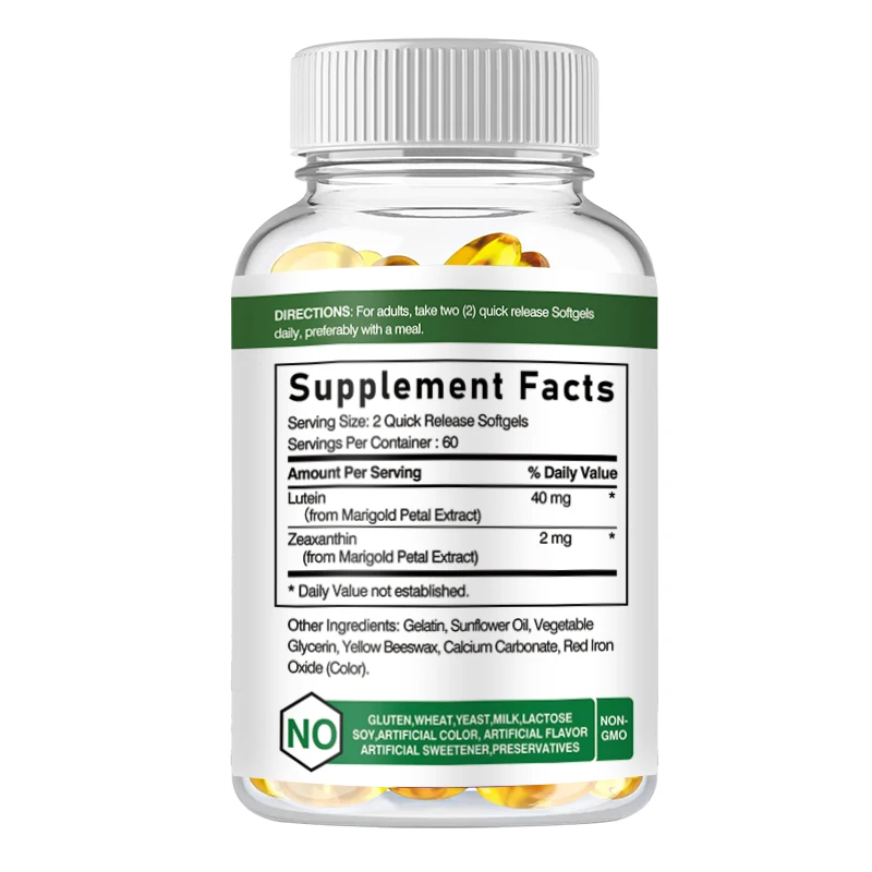 All-Natural Lutein Supplement - Contains Zeaxanthin to Provide Nutrition to Eyes and Protect Vision Adult Eye Care Capsules