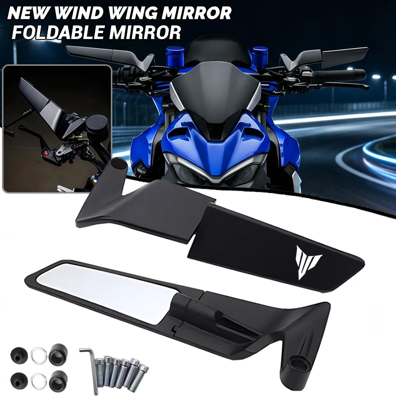 For YAMAHA MT03 MT07 MT09 MT10 MT25 MT-03 MT-07 MT-09 MT-10 MT-25 MT 09 10 25 Motorcycle CNC Rear View Mirror Fixed Wing