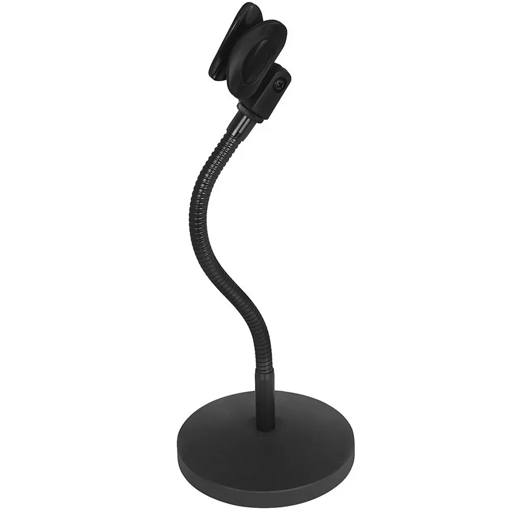 Adjustable Microphone Stand Metal Tabletop Mic Stand Retractable Telescopic Mic Holder Stable Desktop Microphone Support