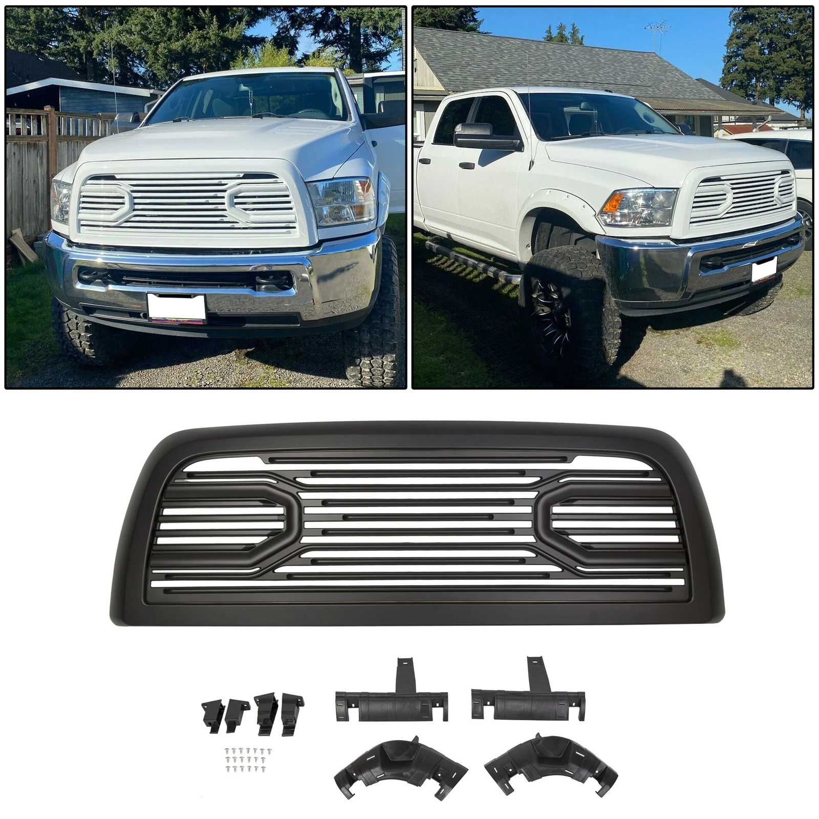 

Big Horn Hood Upper Grille Replacement For 10-18 Dodge Ram 2500 3500 paintable