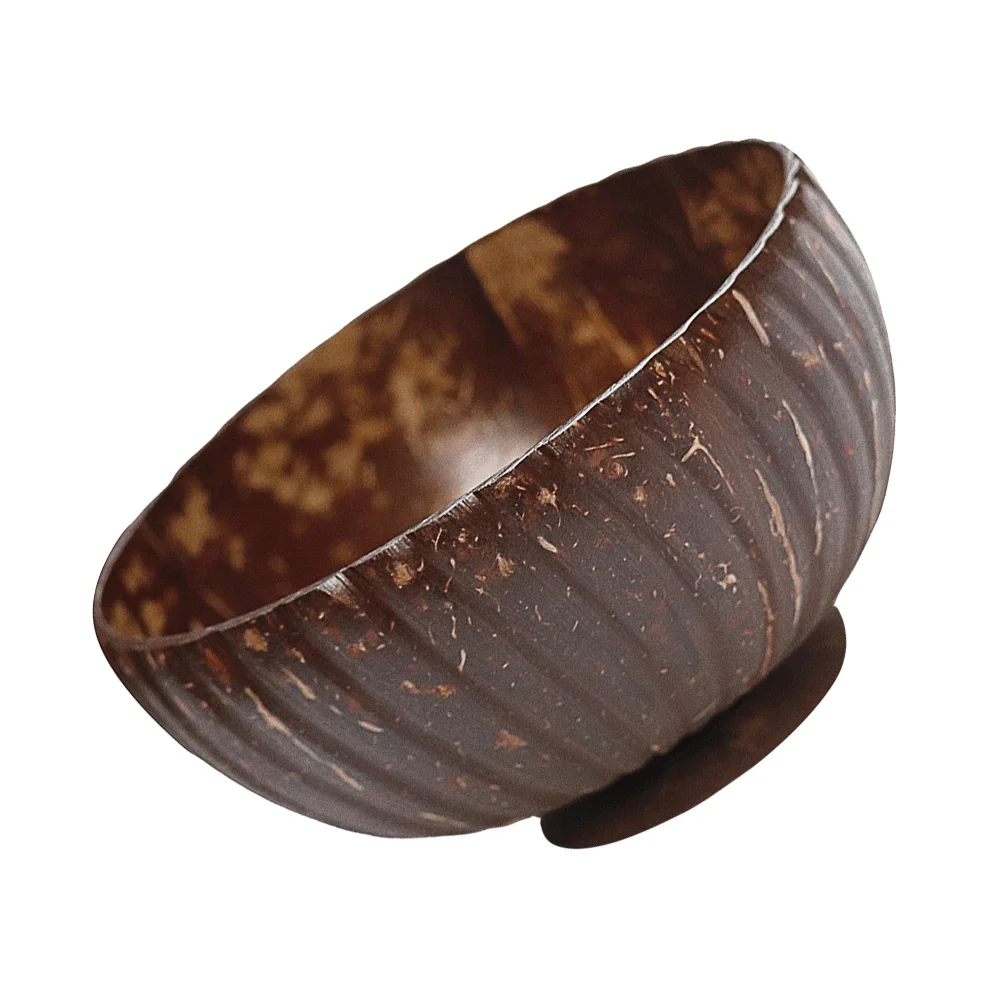 

1pc Coconut Bowl Natural Kitchen Tableware For Salad Acai Soup Noodle Storage Fruit Serving Bowls Household Coconuts Bowl
