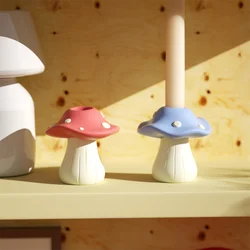 Mushroom Candle Holder Concrete Sillicone Mould Taper Candlestick Holder Molds for Gypsum and Jesmonite Home Decoration