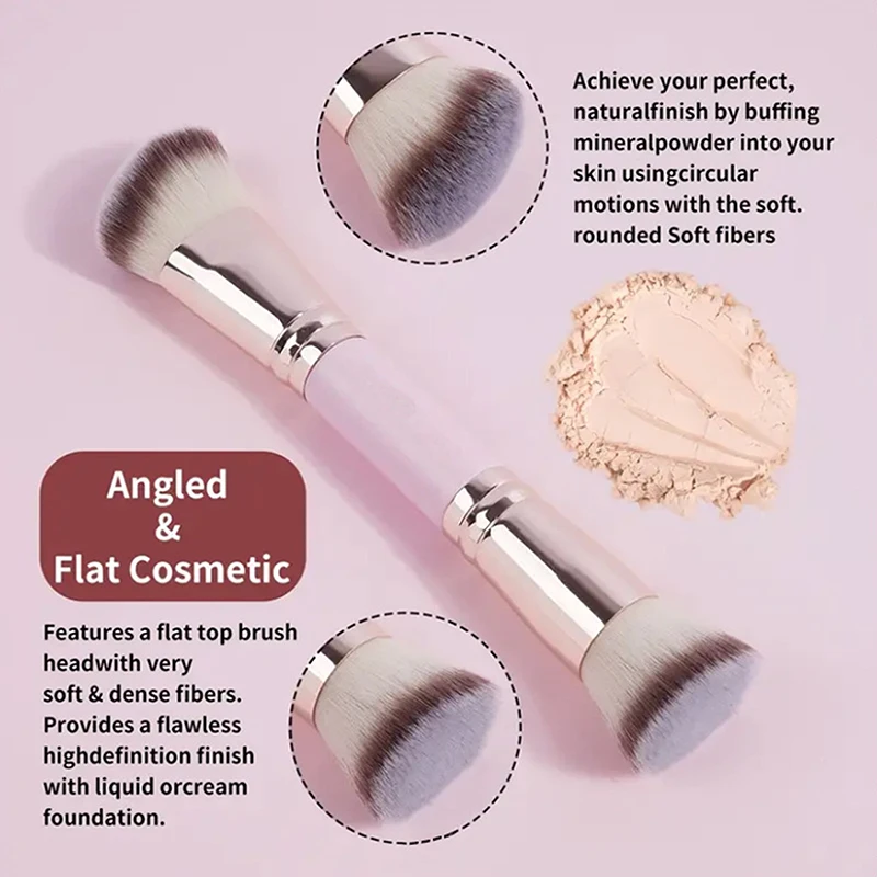 1/2/5 個両端ファンデーションメイクブラシセットフラット/アングルトップ輪郭美容液体パウダーコンシーラークリーム