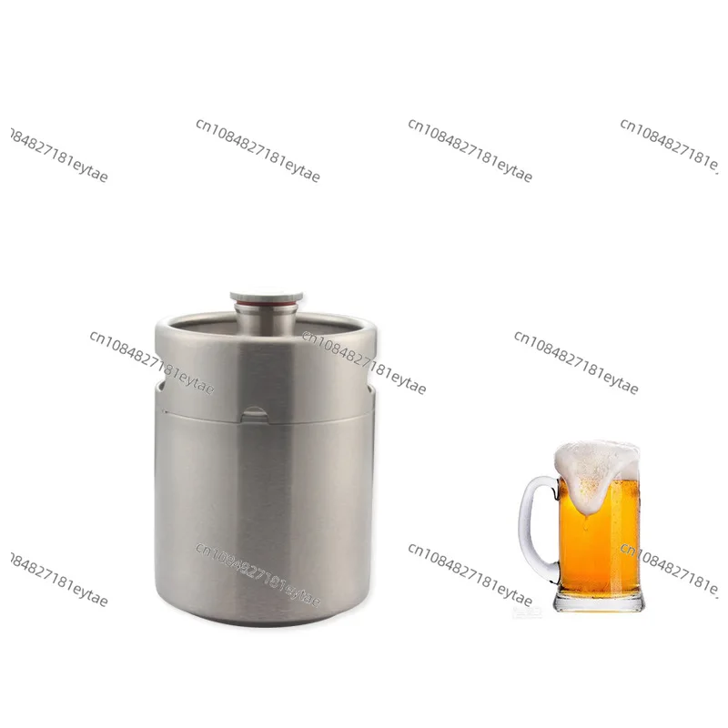 2L 304 Stainless Steel Home Brew Keg Secondary Fermentation Barrel Threaded Lid Pressure Resistant Beer Growler
