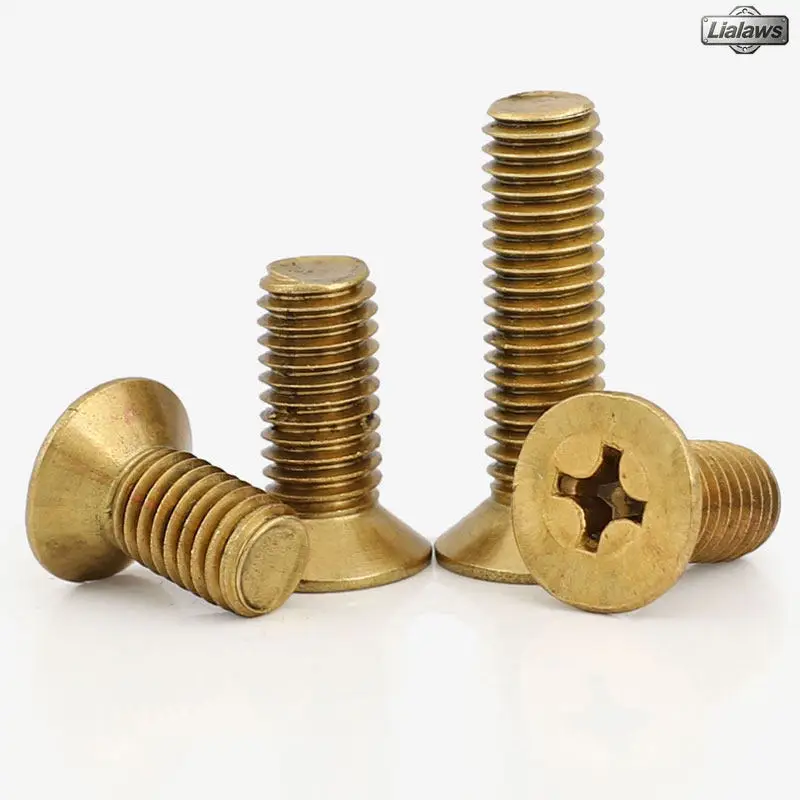 M2 M2.5 M3 M4 M5 M6 M8 Brass Phillips Countersunk Head Screws Cooper Cross Recessed Flat Head Screws Length 4mm~60mm