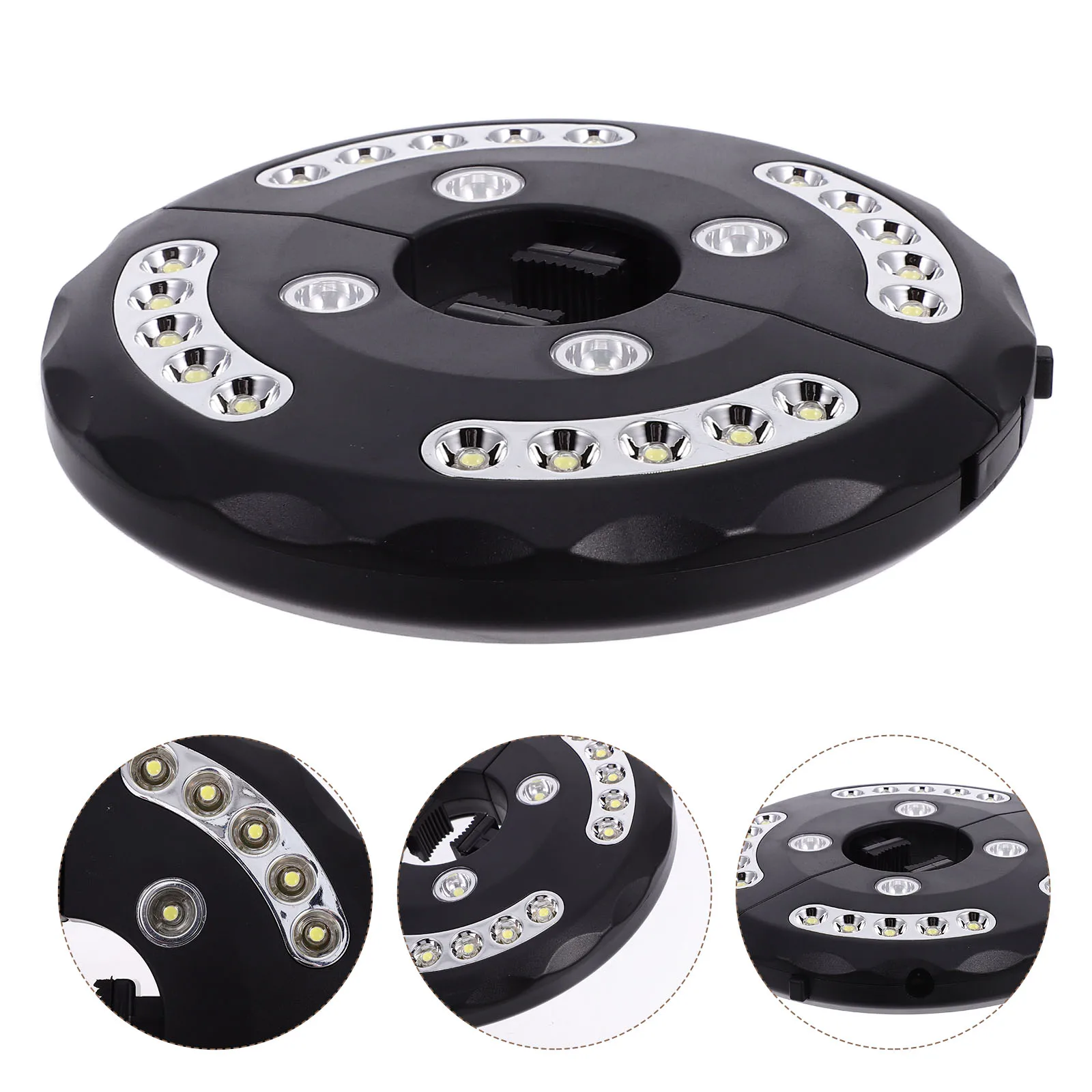 

20+8 Led Umbrella Tent Lamp Cordless White Portable Camping Emergency Light Outdoor Solar Light Black Usb Adapter