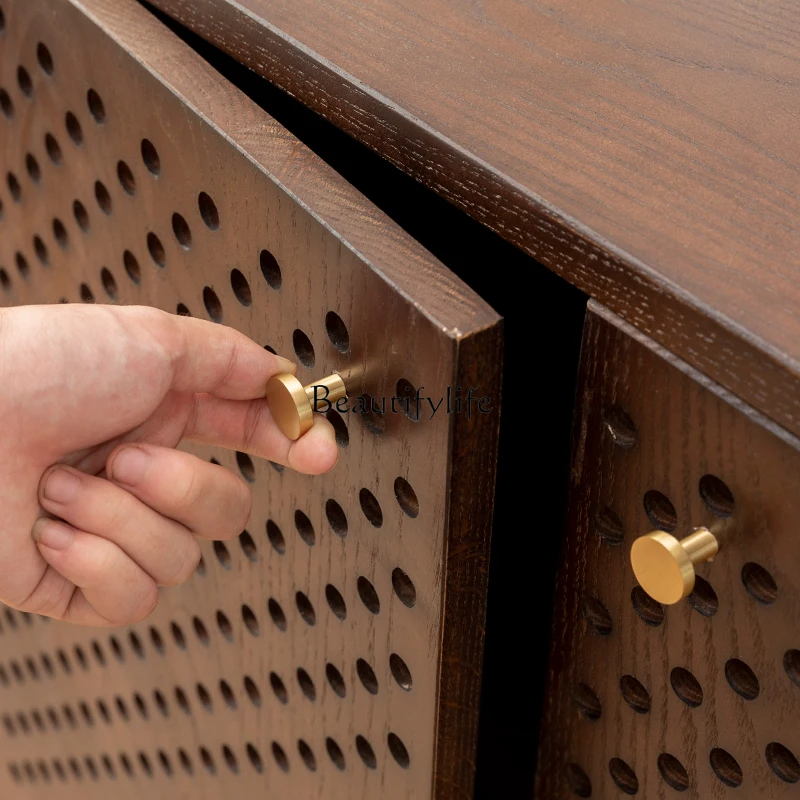 Solid Wood Sideboard Simple Storage Modern Silent Natural Wind against the Wall Entrance Cabinet Storage