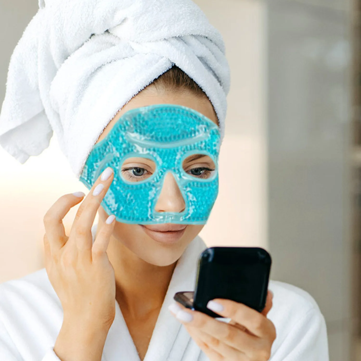Widoczna maska chłodząca wielokrotnego użytku z koralikami żelowymi Kompres na zimne oczy na opuchnięte oczy Stress Relief Dry Eyes SPA Narzędzia do pielęgnacji skóry — zdjęcie 3