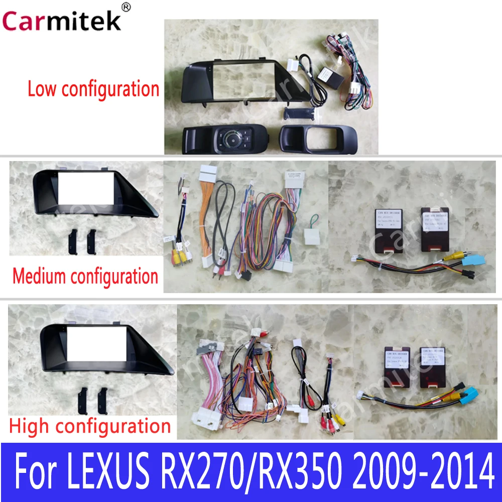 Carmitek Car Frame Fascia Adapter Canbus Box Decoder For Lexus RX270 RX350 2009-2014 Android Radio Dash Fitting Panel Kit