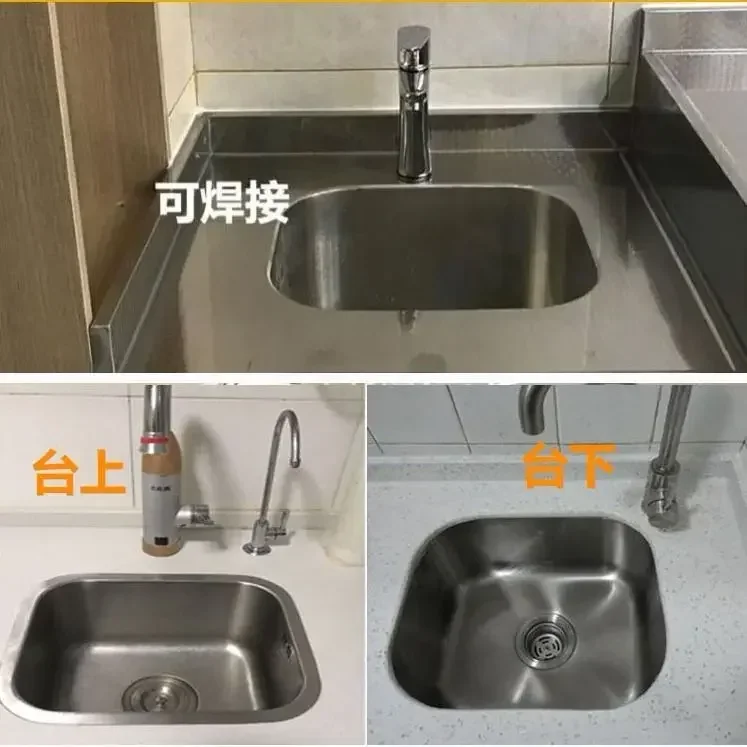 Handmade Stainless Steel Single Bowl Kitchen Sink Above Counter Mount Vegetable Washing Basin Set