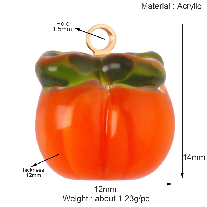 Arylic 3D Obst Erdbeere Traube Mango Durian Wassermelone Kirsche Granatapfel Charm Anhänger, Schmuck Halskette Armband Versorgung S18 – Detail 24