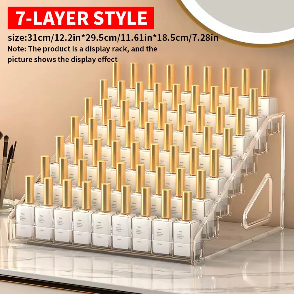 3/4/5/6/7 layer acrylic display frame, multi-layer simple installation, suitable for display and storage of nail polish and cosm