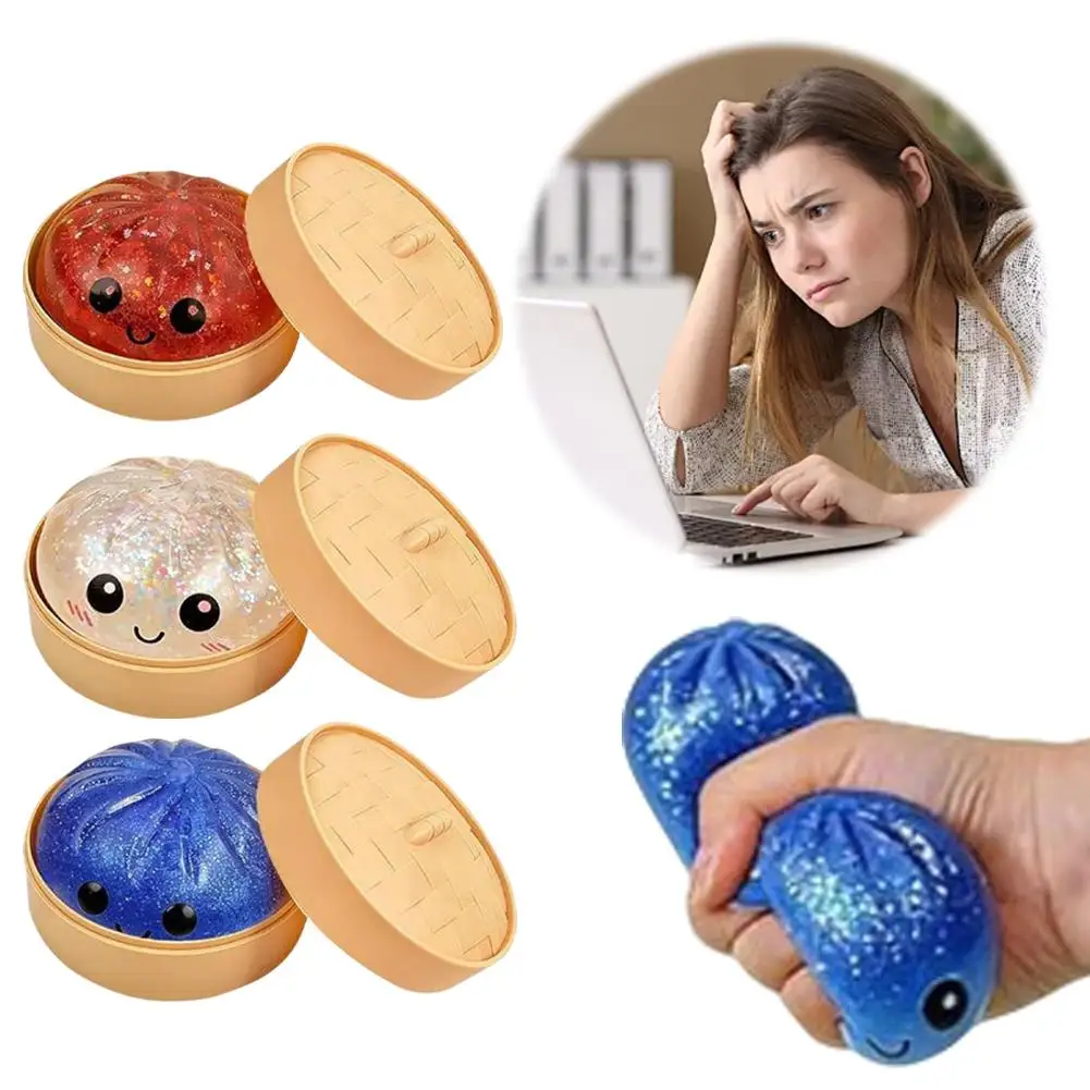 Weiches Dumpling-Twist-Squishy-Spielzeug, realistisches gedämpftes Brötchen-Quetschspielzeug, stressabbauendes Spiel für Erwachsene und Kinder