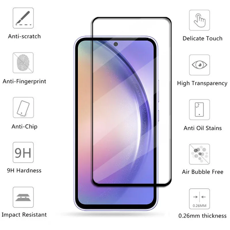 For Samsung Galaxy A55 Tempered Glass Samsung Galaxy A55 A35 A25 A15 M55 M15 Screen Protector Protective Phone Film Samsung A55