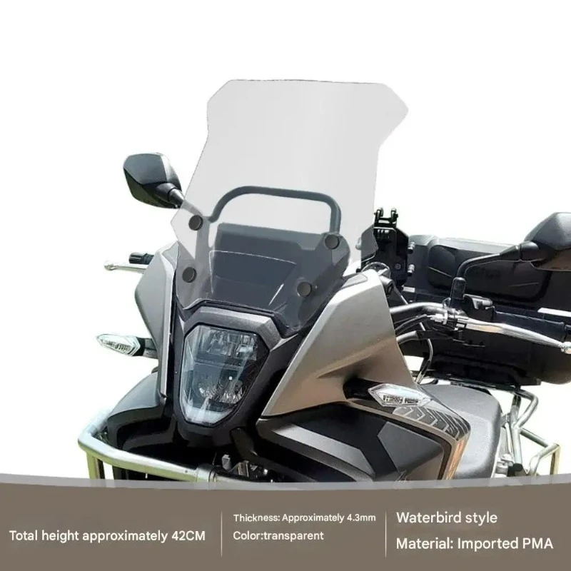 Motorcycle Windshield Modification Kit With Wind‑deflecting Anti‑scratch Durable Rain Guard Single Glass For NX400 NX500