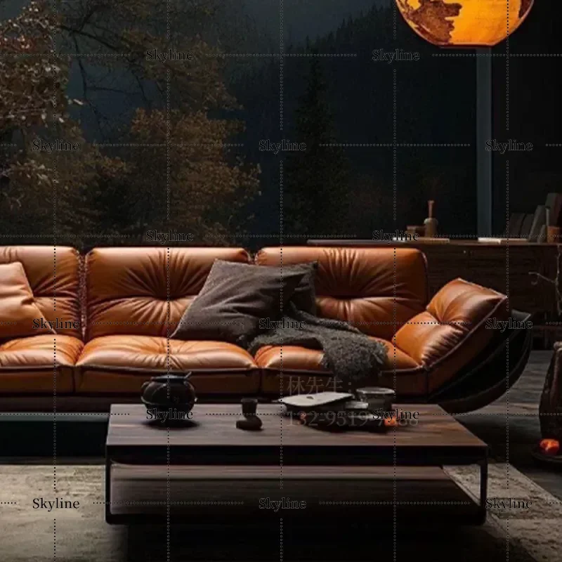 New Chinese Style Black Walnut Solid Wood Sofa with Tenon and Mortise Structure Retro Living Room Straight Sofa Customizable