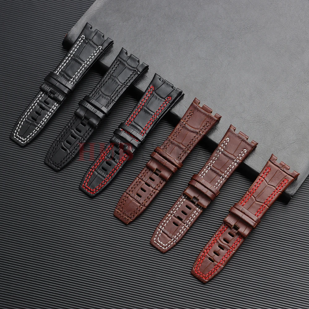 Leather Watch Strap Men Women for AP Royal Oak Offshore 15400 First Layer Cowhide Business Watchbands Bracelet 28mm Watch Band