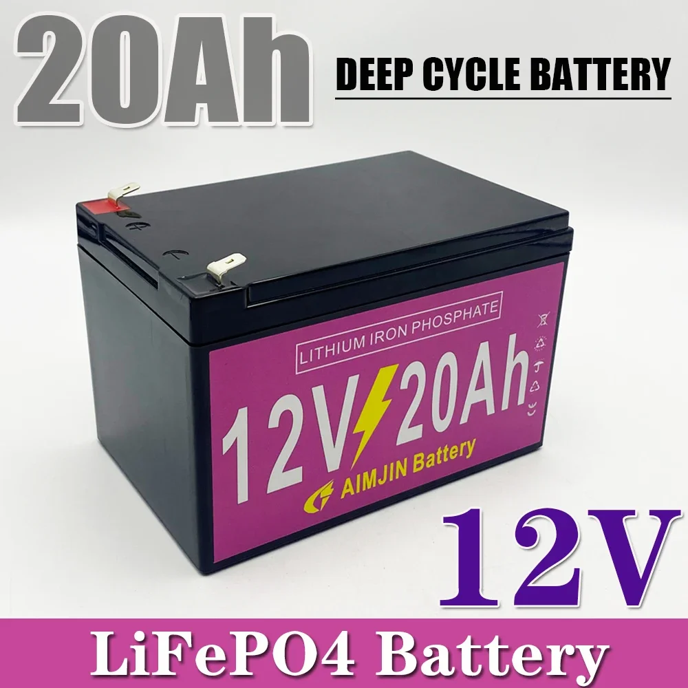 

12V 20Ah Lithium Battery LiFePO4 DeepCycle Rechargeable Battery With 20A BMS For Solar Wind Power Marine Fish Finder Ride-on Toy