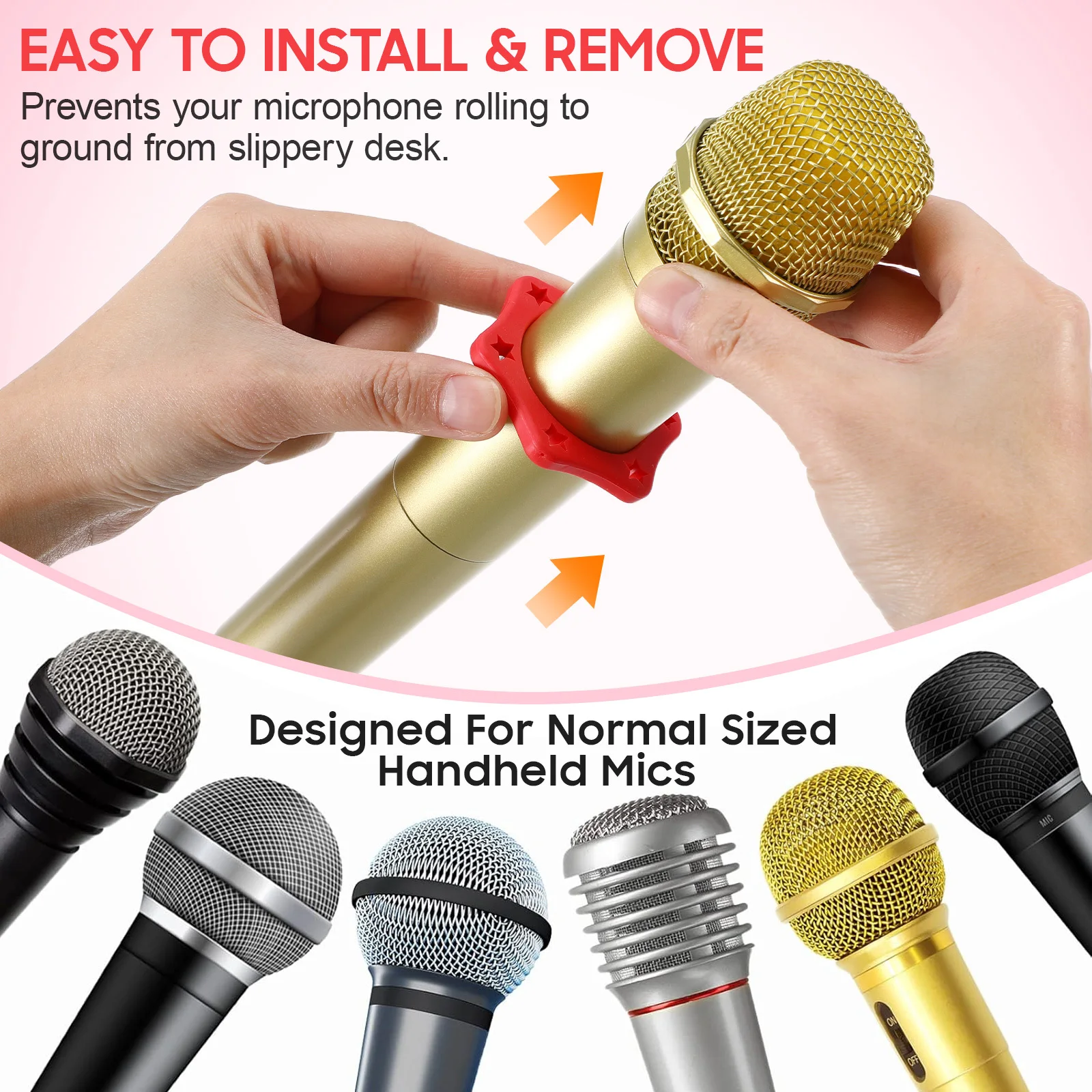 5 قطعة حلقة مضادة للانزلاق للميكروفون 35 مللي متر القطر الداخلي برتقالي أحمر أخضر أسود مقاوم للصدمات جبل حامل دائرة Skidproof