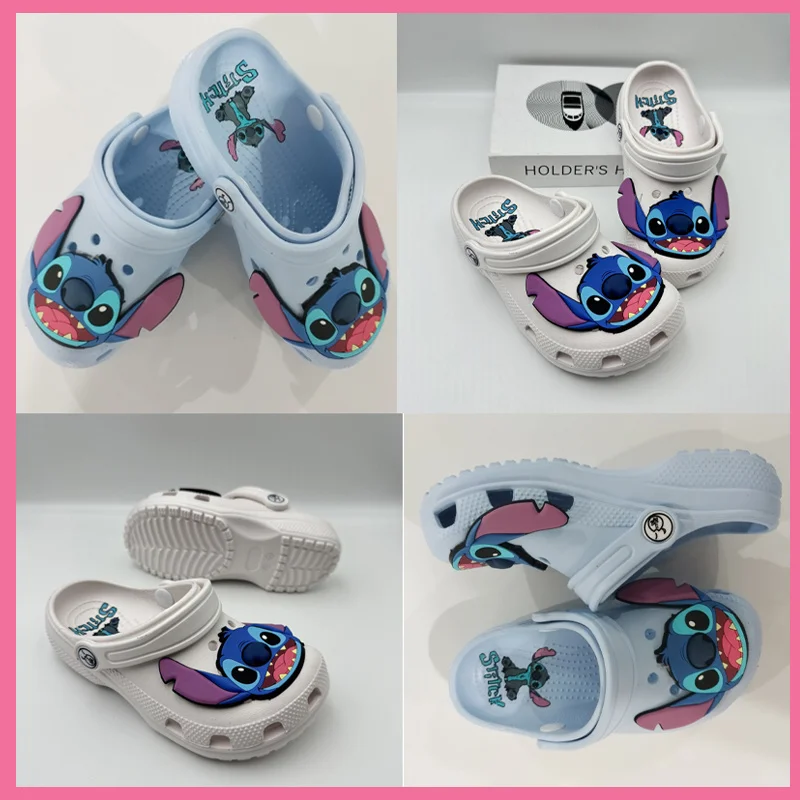 

Hot Cartoon Stitch Children'S Anime Slippers Garden Shoes Ultra-Light Soft Soles Versatile And Fashionable For Boys And Girls