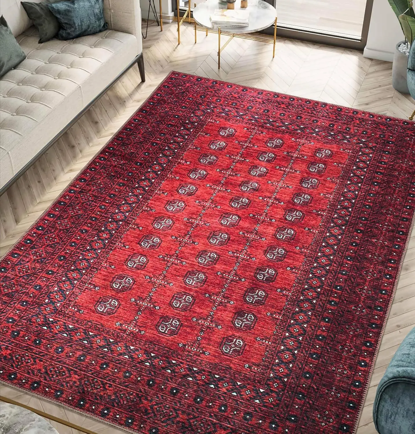 Keen Home Design Machine Washable Area Rugs With Non-Slip Backing, Ideal For Hallway, Living Room, Bedroom, Kitchen And Laundry